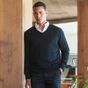 Cashmere touch acrylic v-neck jumper