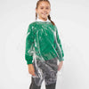 Kids emergency hooded plastic poncho