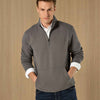 Regular fit 1/4-zip piqué sweatshirt
