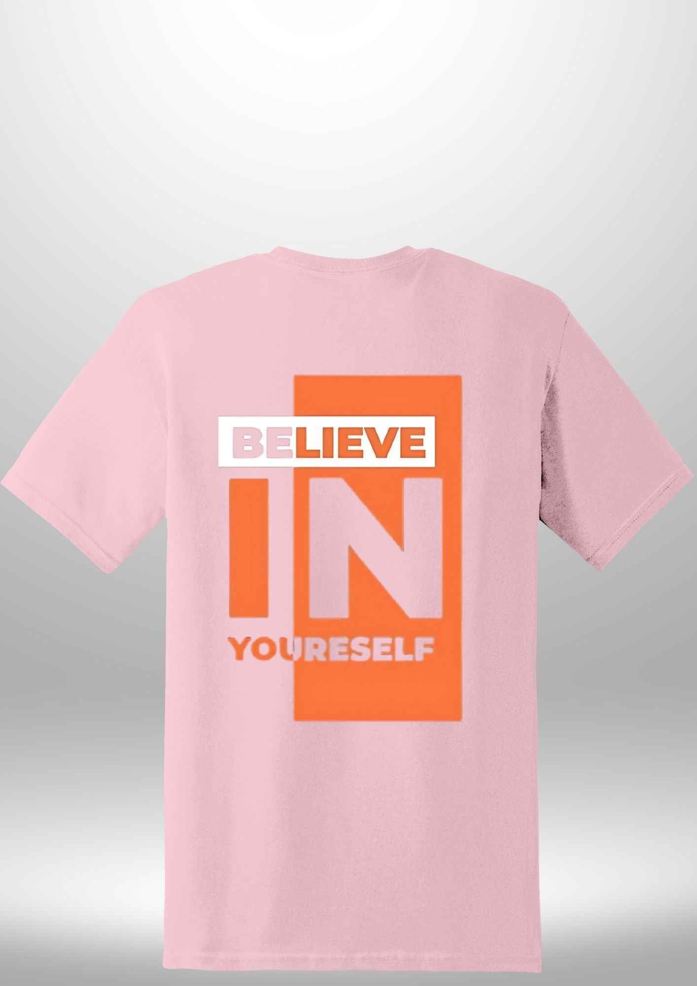 Red "Believe In Yourself" Luxe T-Shirt - Luxe Custom Designer
