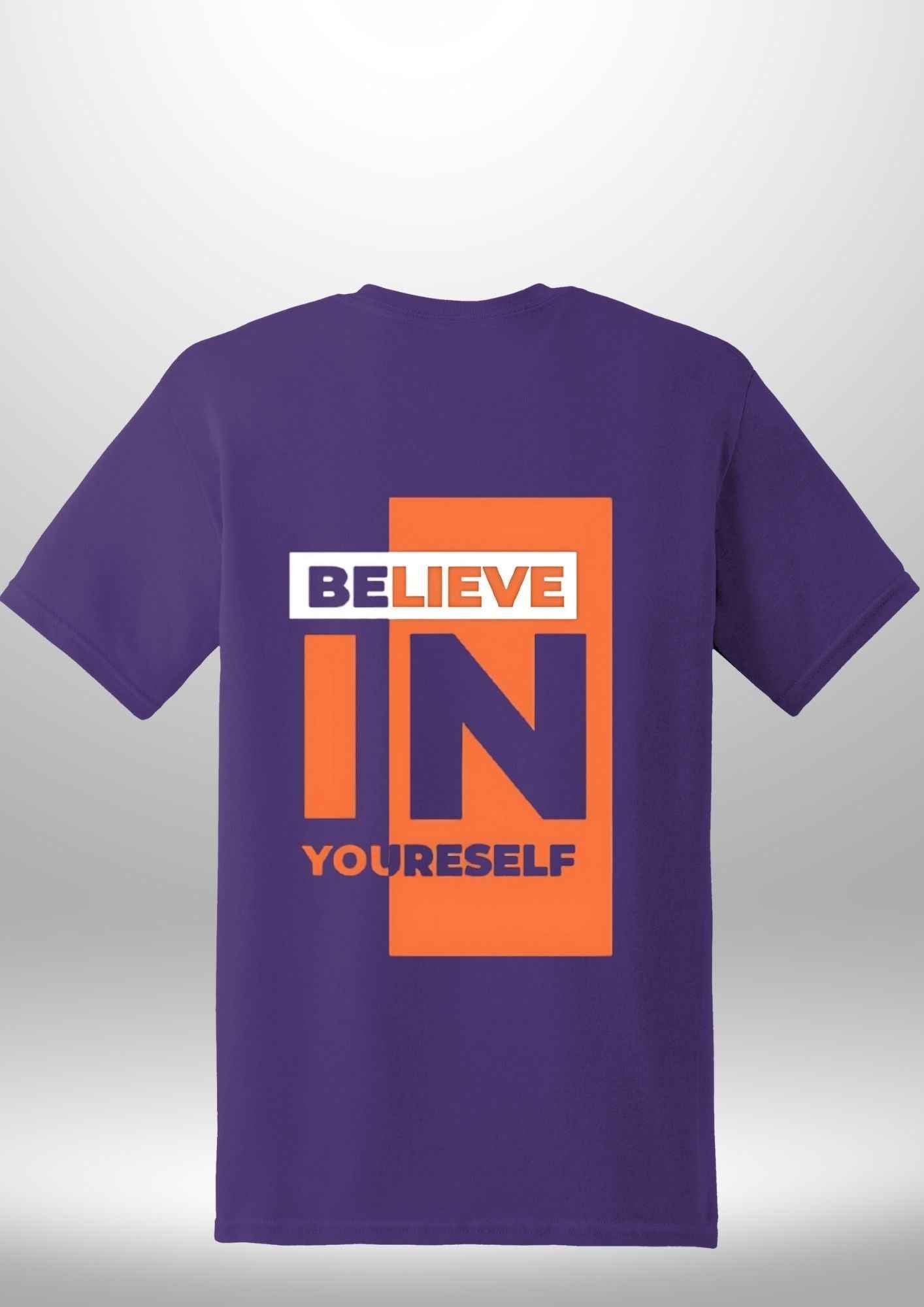 Red "Believe In Yourself" Luxe T-Shirt - Luxe Custom Designer