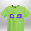 Blue "Believe" Luxe T-shirt - Luxe Custom Designer