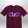 Blue "Believe" Luxe T-shirt - Luxe Custom Designer