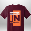 Red "Believe In Yourself" Luxe T-Shirt - Luxe Custom Designer