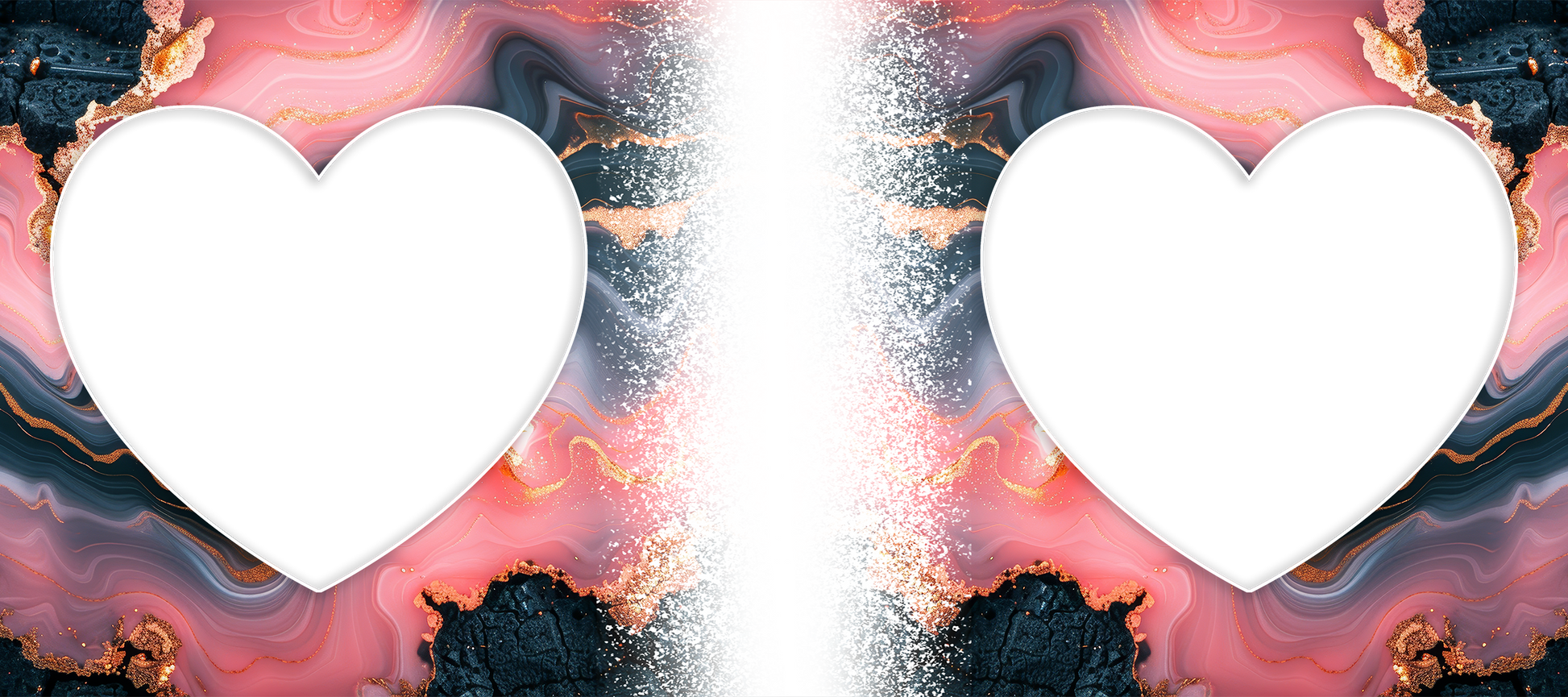 Marble Effect 2 heart Image mug - Luxe Custom Designer