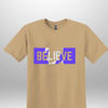 Blue "Believe" Luxe T-shirt - Luxe Custom Designer