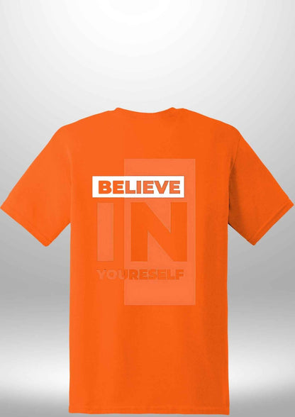 Red "Believe In Yourself" Luxe T-Shirt - Luxe Custom Designer