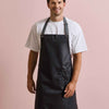 District waxed-look denim bib apron