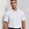 Stretch fit cotton poplin short sleeve shirt