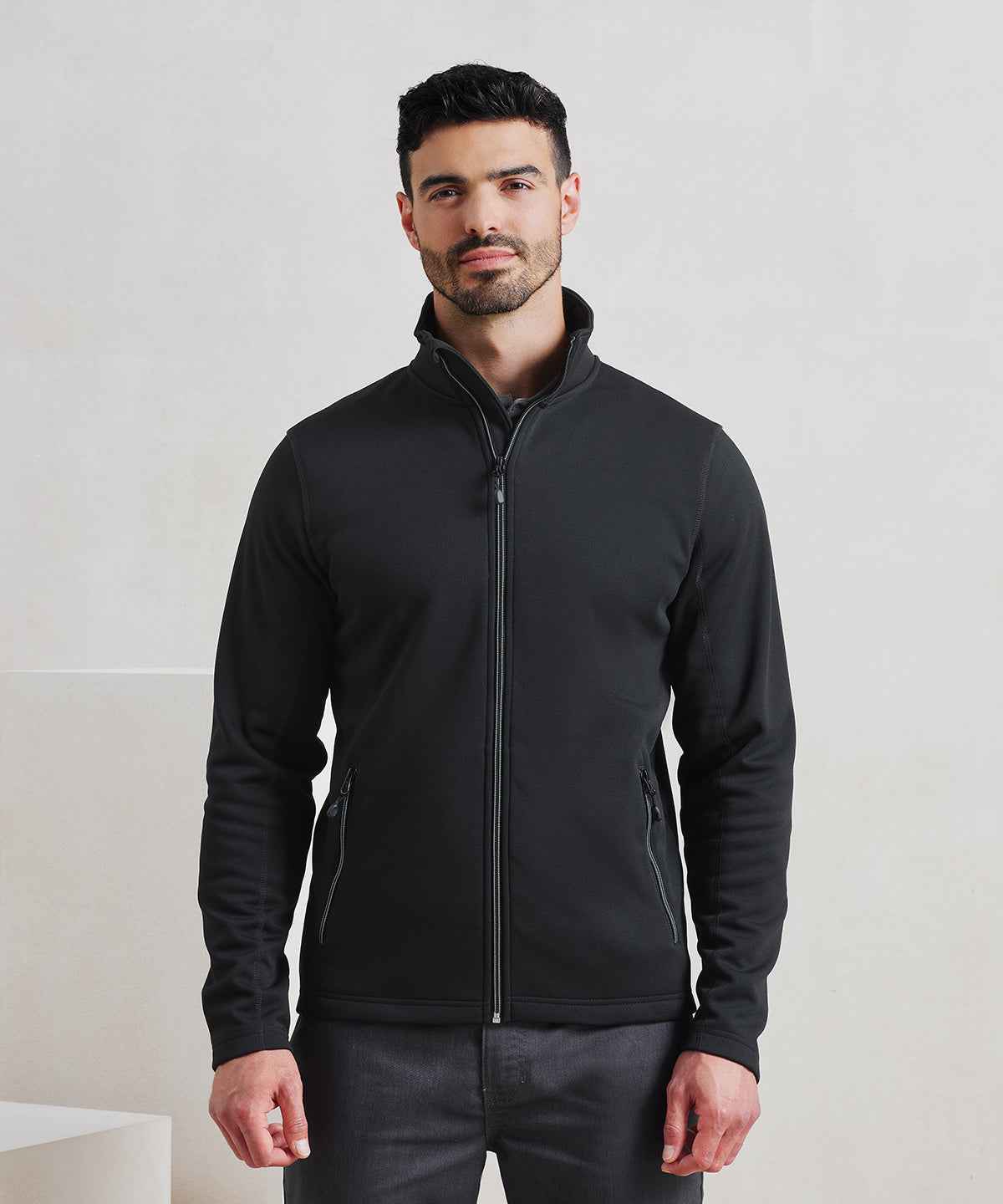 Men's spun dyed sustainable zip-through sweatshirt