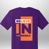 Red "Believe In Yourself" Luxe T-Shirt - Luxe Custom Designer
