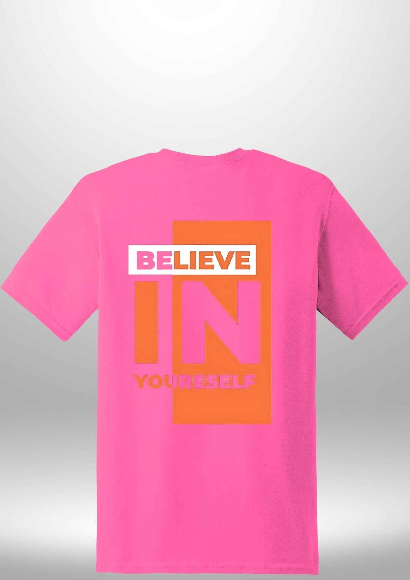 Red "Believe In Yourself" Luxe T-Shirt - Luxe Custom Designer