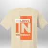 Red "Believe In Yourself" Luxe T-Shirt - Luxe Custom Designer