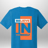 Red "Believe In Yourself" Luxe T-Shirt - Luxe Custom Designer