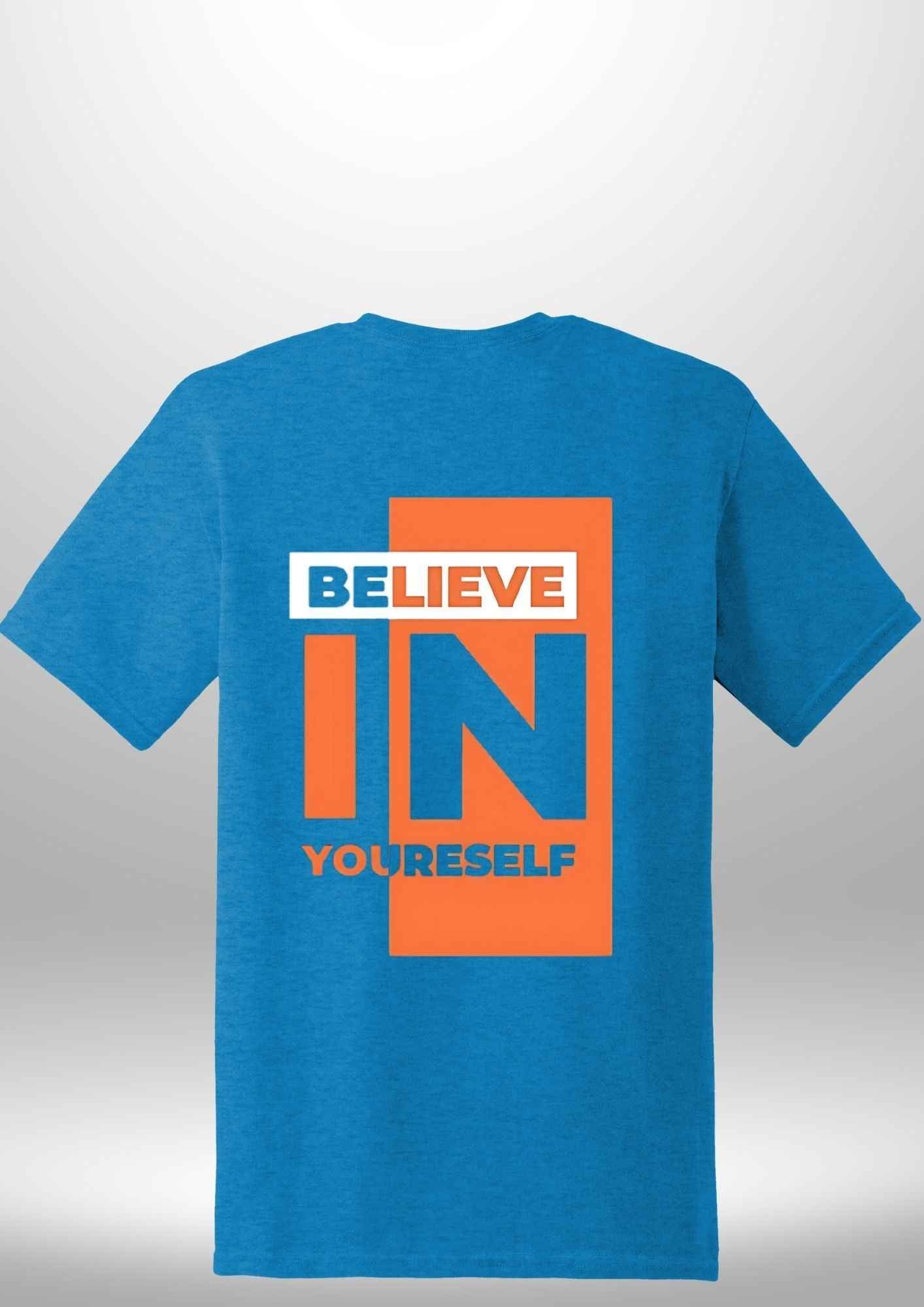 Red "Believe In Yourself" Luxe T-Shirt - Luxe Custom Designer