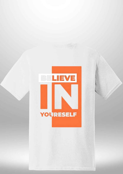 Red "Believe In Yourself" Luxe T-Shirt - Luxe Custom Designer