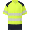 Hi-vis mandarin collar zip neck comfort trim polo (HVJ230)