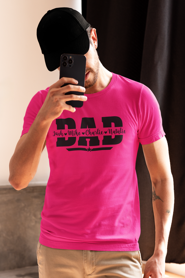 Dad T-Shirt with personalised names - Luxe Custom Designer