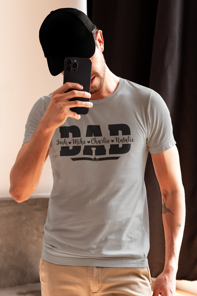 Dad T-Shirt with personalised names - Luxe Custom Designer