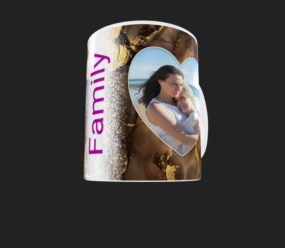 Marble Effect 2 heart Image mug - Luxe-Custom-Designer
