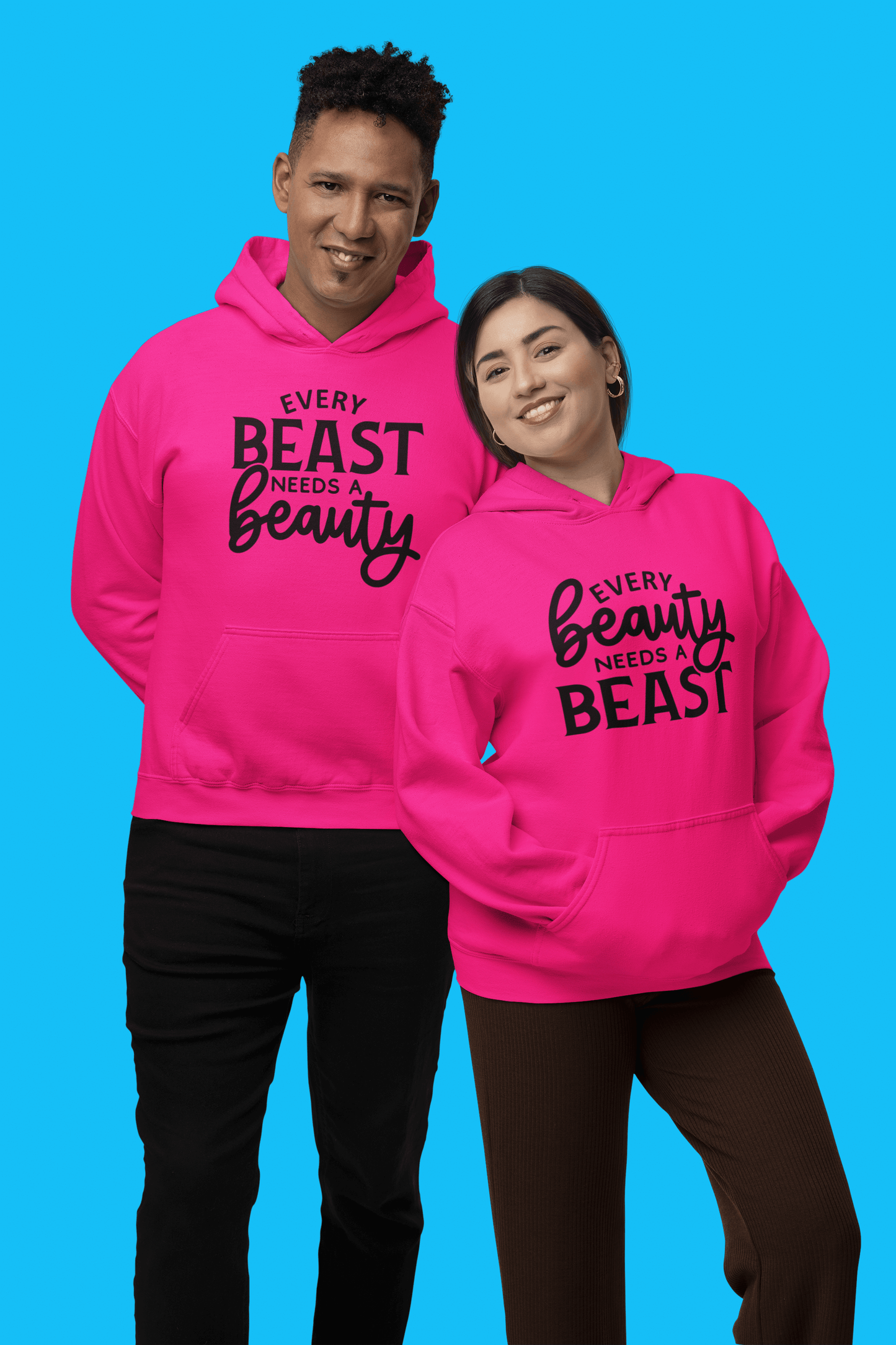 Beauty, Beast Matching hoodie set - Luxe-Custom-Designer