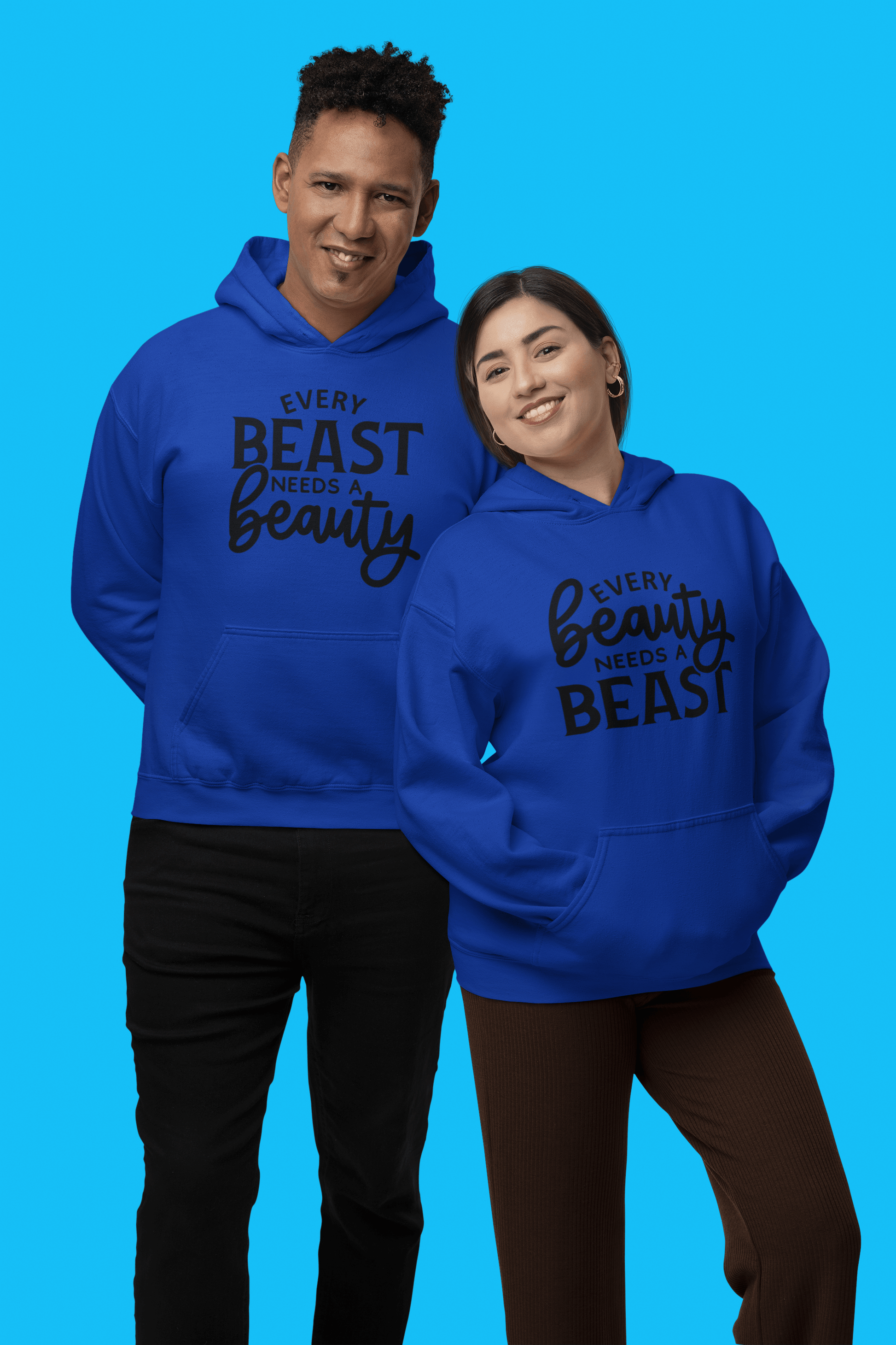 Beauty, Beast Matching hoodie set - Luxe Custom Designer
