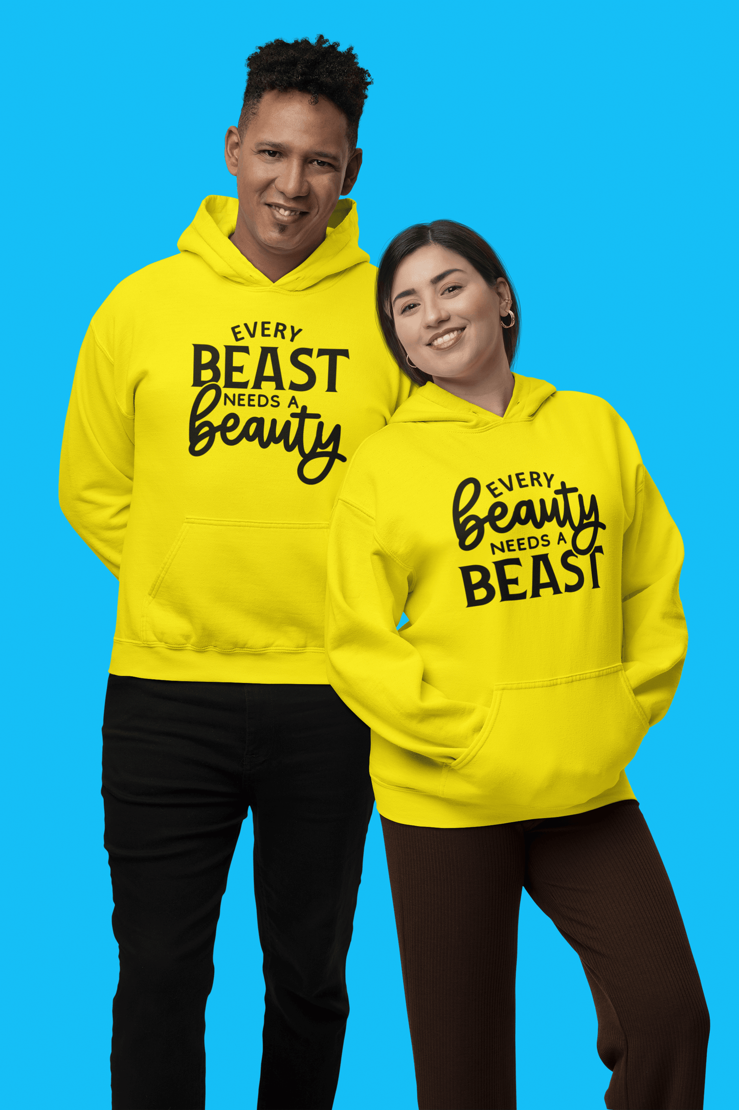 Beauty, Beast Matching hoodie set - Luxe-Custom-Designer