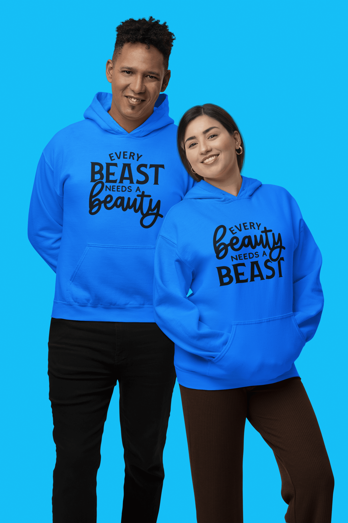 Beauty, Beast Matching hoodie set - Luxe-Custom-Designer