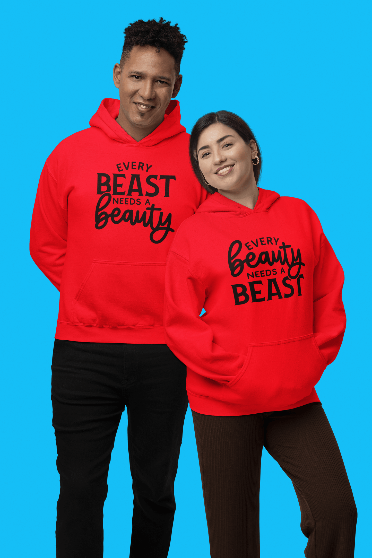 Beauty, Beast Matching hoodie set - Luxe-Custom-Designer