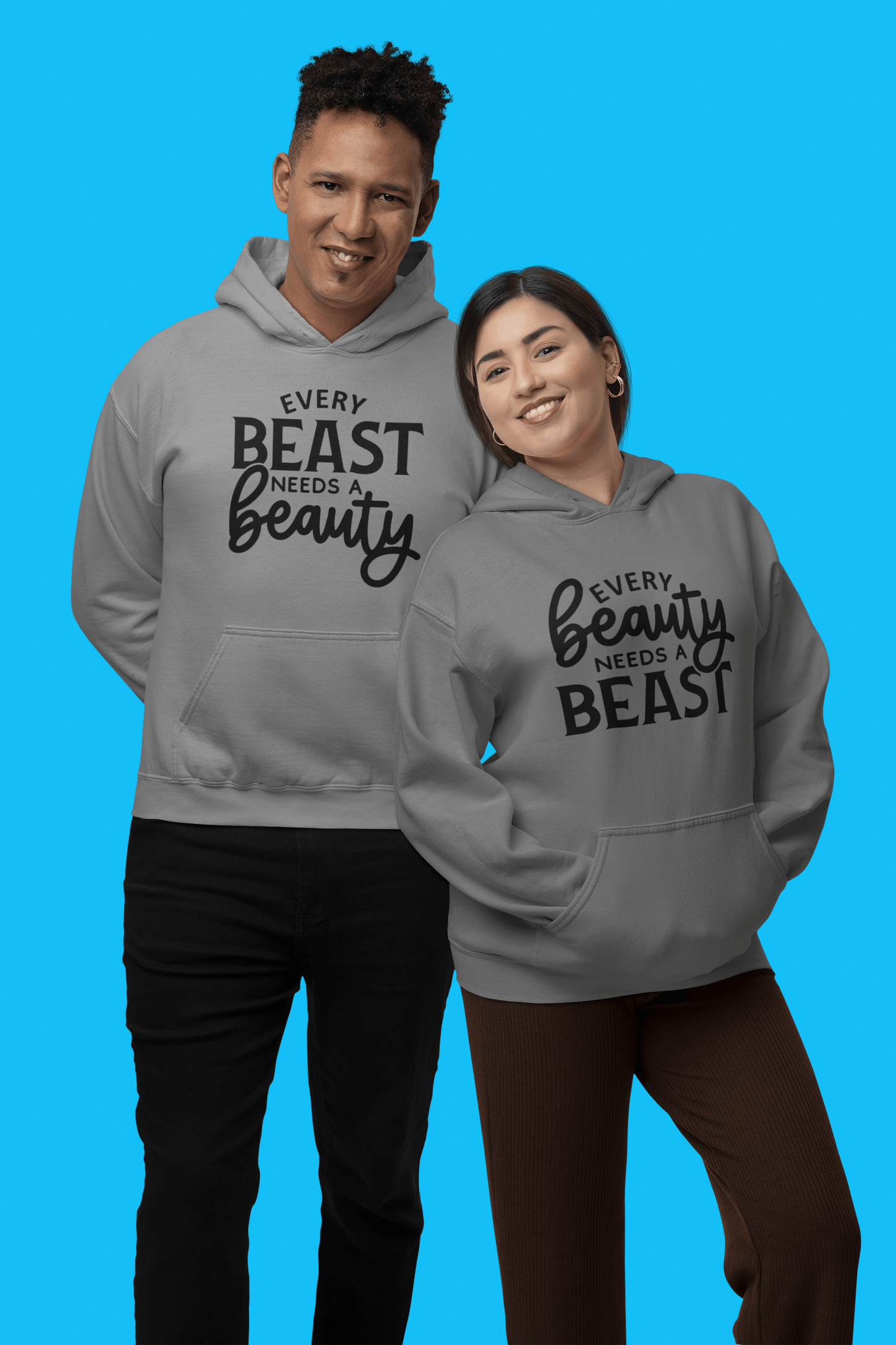 Beauty, Beast Matching hoodie set - Luxe-Custom-Designer
