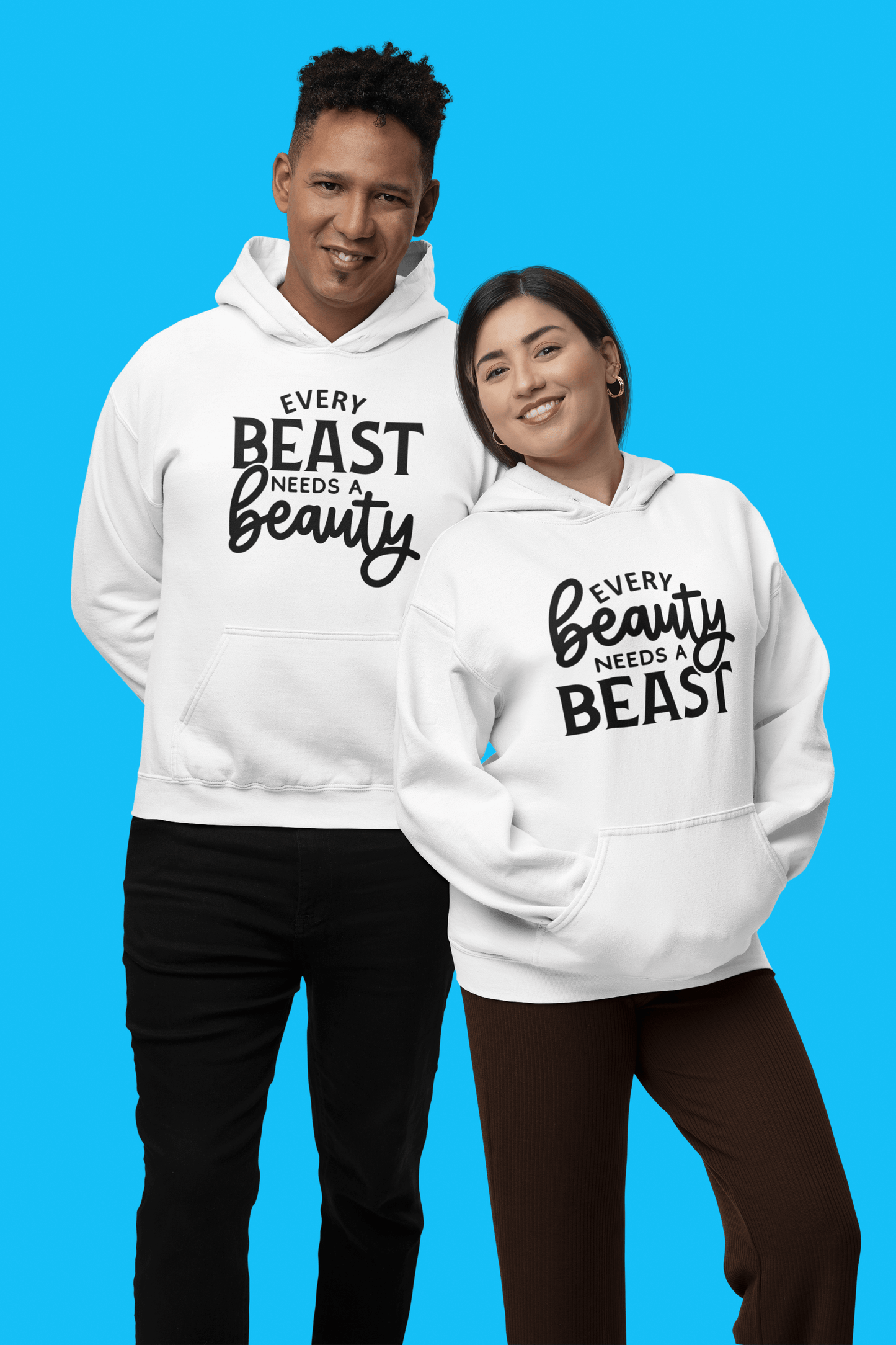 Beauty, Beast Matching hoodie set - Luxe-Custom-Designer