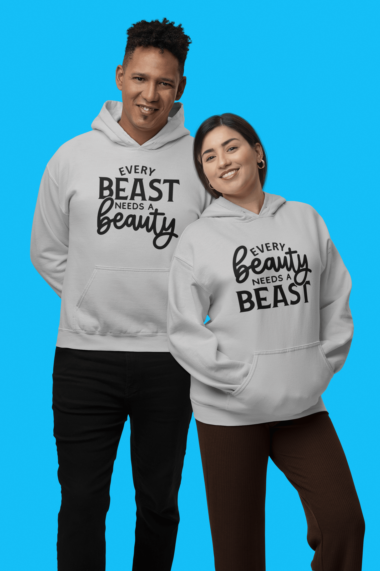 Beauty, Beast Matching hoodie set - Luxe-Custom-Designer