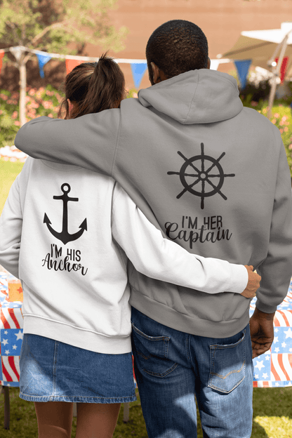Captain and Anchor Matching Hoodies - Luxe-Custom-Designer