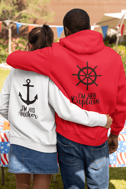 Captain and Anchor Matching Hoodies - Luxe-Custom-Designer