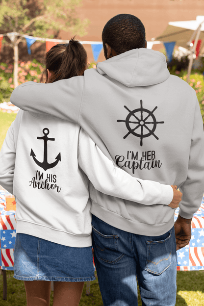 Captain and Anchor Matching Hoodies - Luxe-Custom-Designer