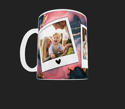 Marble Effect 3Image Photo Mug - Luxe Custom Designer