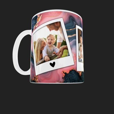 Marble Effect 3Image Photo Mug