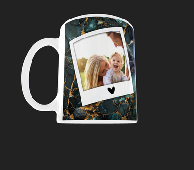 Marble Effect 2 Image mug with heart - Luxe Custom Designer
