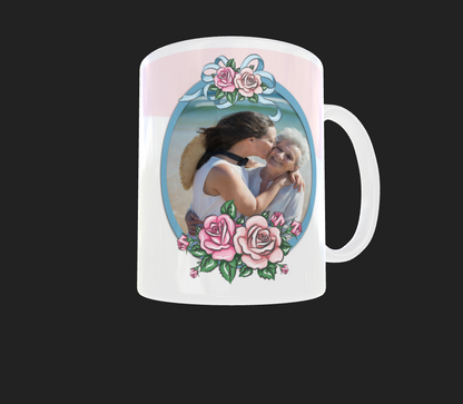 Pink & White Mothers day photo mug - Luxe Custom Designer