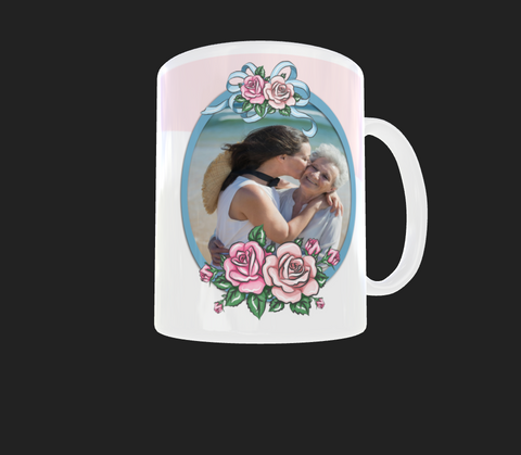 Pink & White Mothers day photo mug