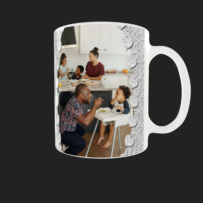 Silver Glitter pattern Photo Mug