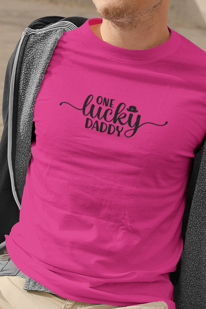 One Lucky Dad T-Shirt - Luxe Custom Designer