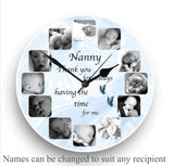 12 photo panel clock - Luxe-Custom-Designer