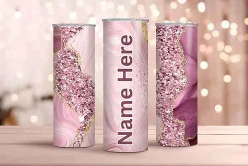 20oz Skinny Tumbler - Pink - Luxe Custom Designer