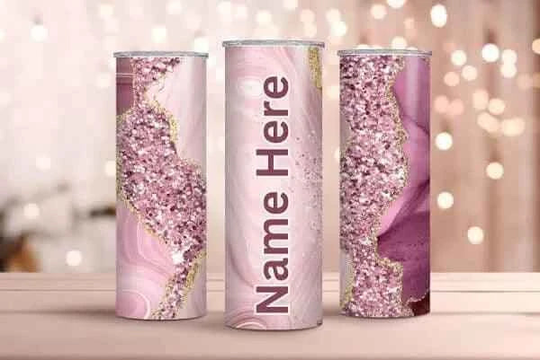 20oz Skinny Tumbler - Pink - Luxe Custom Designer