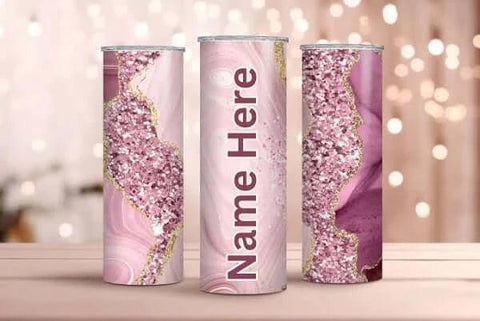 20oz Skinny Tumbler - Pink - Luxe-Custom-Designer