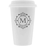 380ml Polymer Travel Mug White - Black Lid - Luxe-Custom-Designer