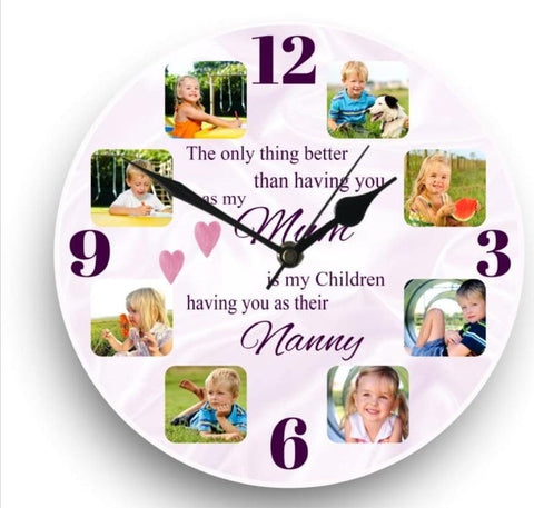 8 Panel Photo Clocks - Luxe-Custom-Designer