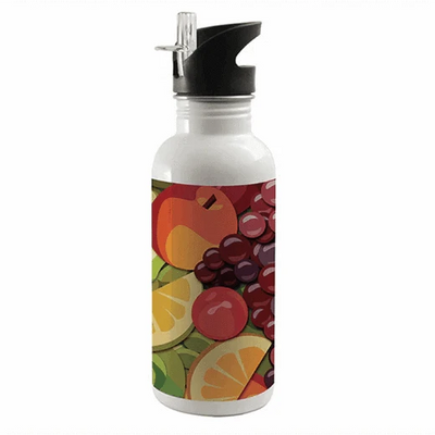 Aluminium Straw Water Bottle 600ml White - Luxe Custom Designer