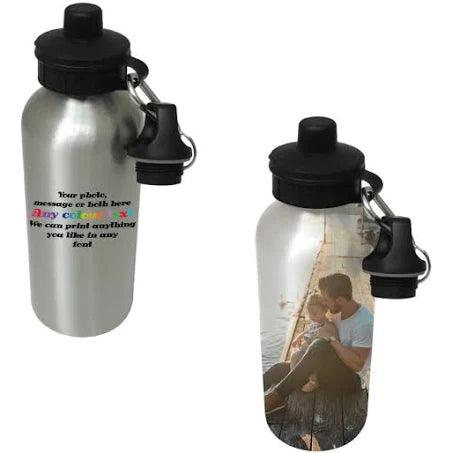 Aluminium Water Bottle 500ml Silver - Luxe-Custom-Designer